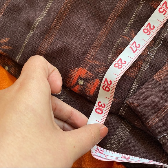 Handmade Vintage Floral Jacket Robe Brown and Orange - Picture 5 of 10